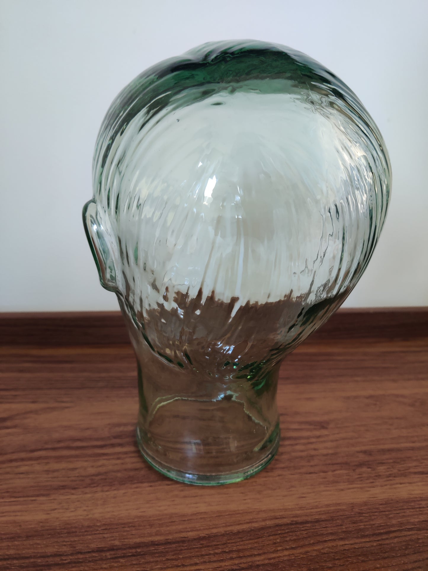 Tête à chapeau en verre - Marotte en verre porte-chapeaux vintage